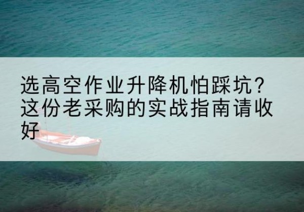 横州高空作业升降机厂家推荐-选高空作业升降机怕踩坑？这份老采购的实战指南请收好