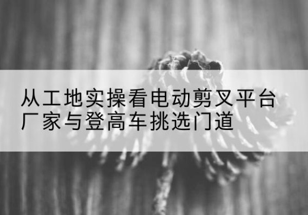 横州电动剪叉升降平台厂家-从工地实操看电动剪叉平台厂家与登高车挑选门道